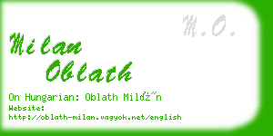 milan oblath business card